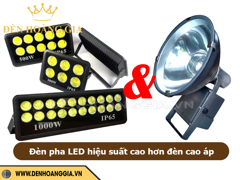 Đèn pha led hiệu suất cao hơn đèn cao áp truyền thống