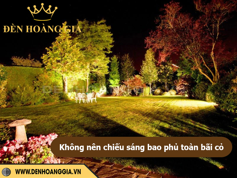 Không nên chiếu sáng bao phủ toàn bãi cỏ