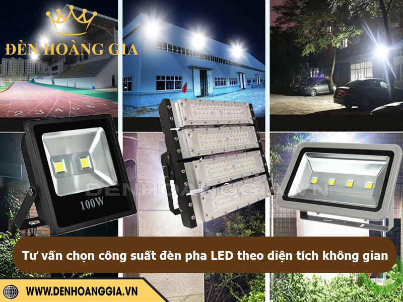 Tư vấn chọn công suất đèn pha LED theo diện tích không gian