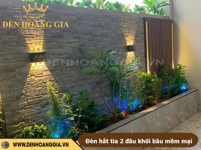 Ứng dụng lắp đèn hắt tường 2 đầu khối bầu tia sáng mềm mại