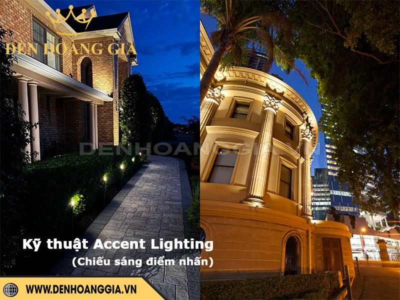 Kỹ thuật chiếu sáng Accent Lighting làm nổi bật chi tiết kiến trúc cụ thể
