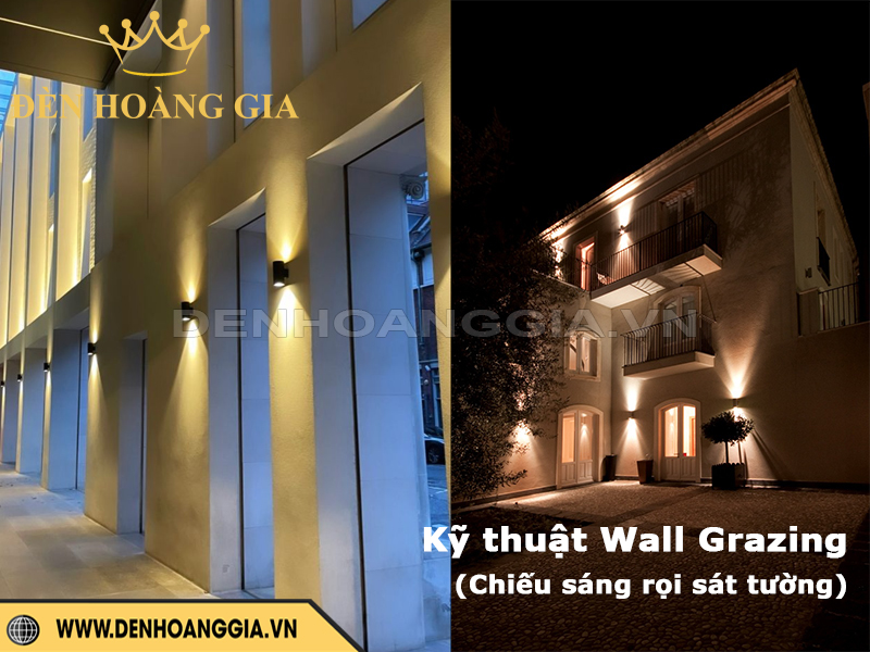 Lắp đèn led gắn tường trang trí cho mặt tiền tòa nhà
