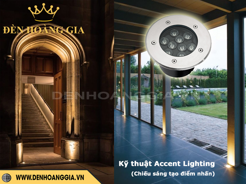 Đèn led âm đất chiếu sáng tạo điểm nhấn