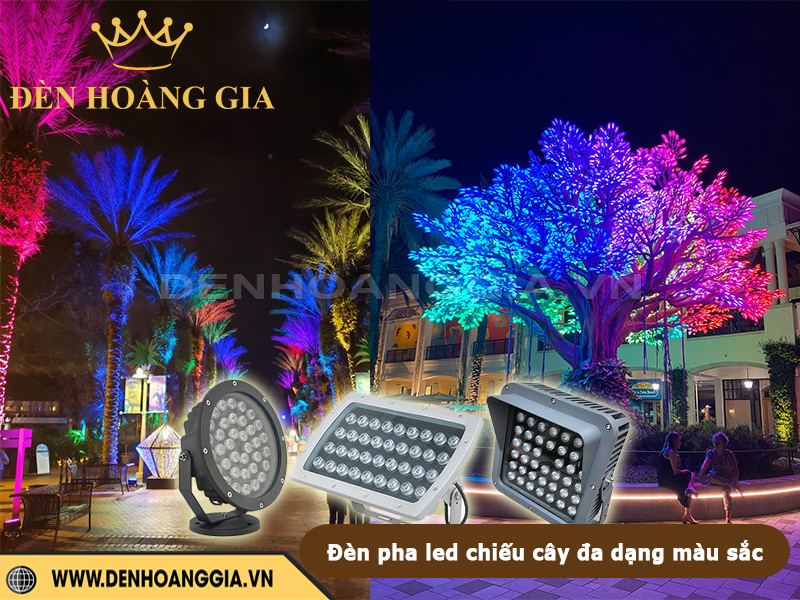 Lắp đèn chiếu cây đổi màu RGB công suất lớn 