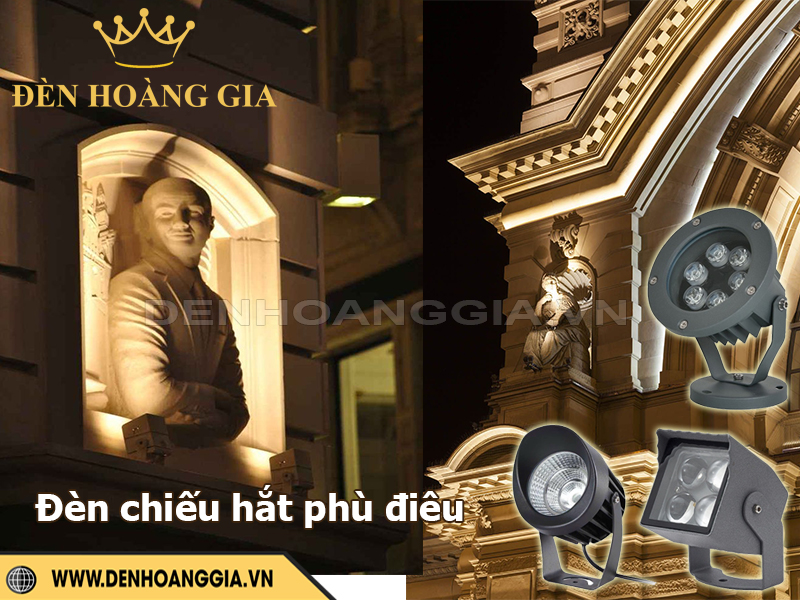 Lắp đèn chiếu hắt cho tượng, phù điêu