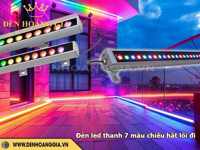 Đèn led thanh 7 màu chiếu hắt lối đi