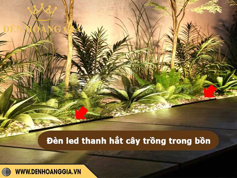 Đèn led thanh hắt cây trồng trong bồn