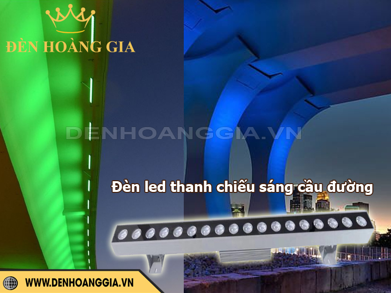 Đèn led thanh 7 màu chiếu hắt chân cầu