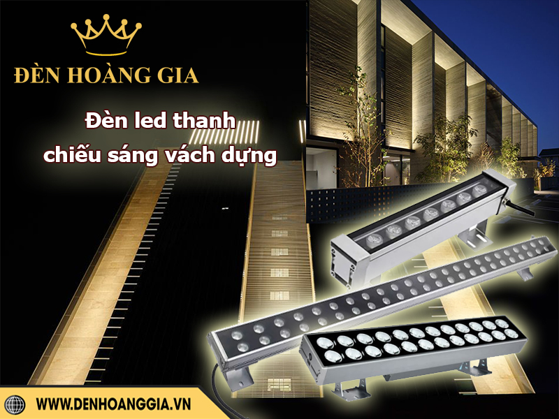 Đèn led thanh chiếu hắt vách dưng tòa nhà