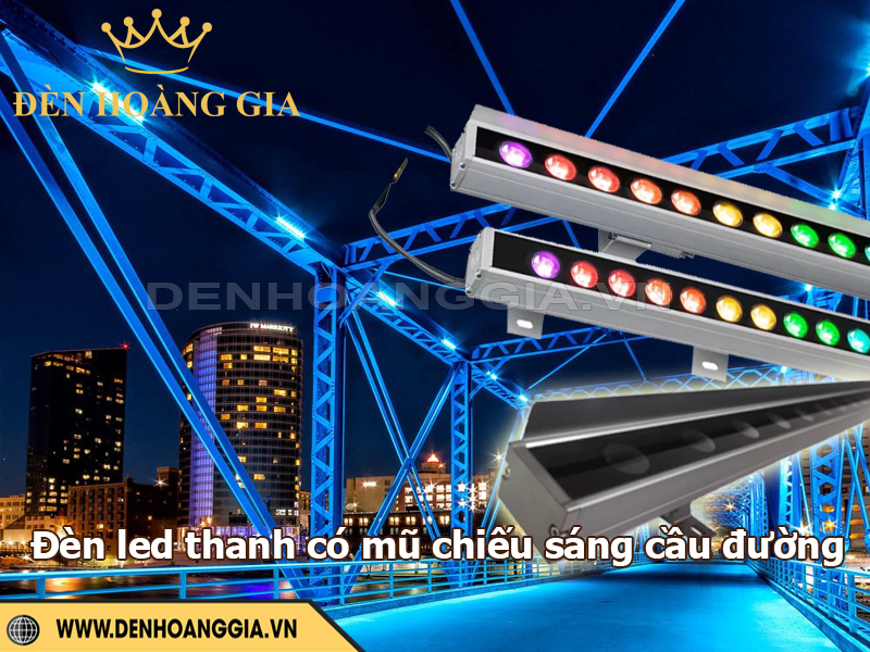 Đèn led thanh có mũ chiếu sáng cầu đường