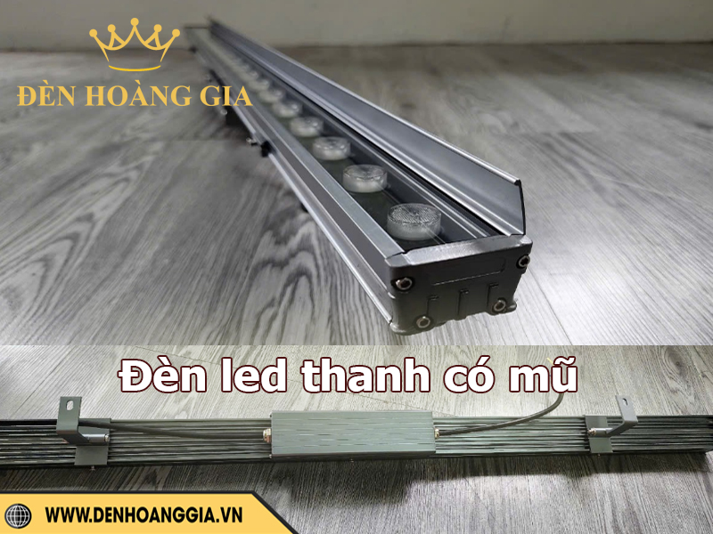 Đèn led thanh có mũ có thiết kế tương tự mẫu đèn led thanh siêu mỏng