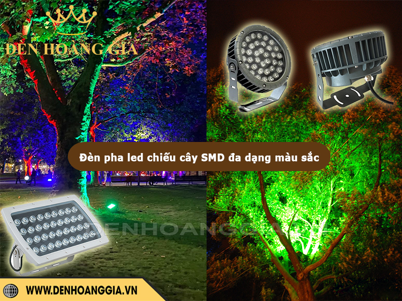 Đèn pha led chiếu cây SMD đa dạng màu sắc (công suất tới 72W)