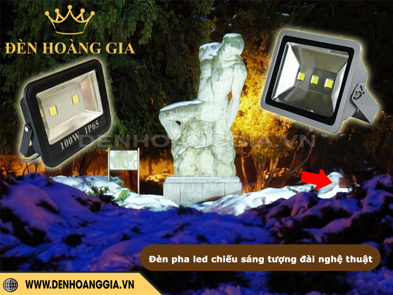 Đèn pha led chiếu sáng tượng đài nghệ thuật
