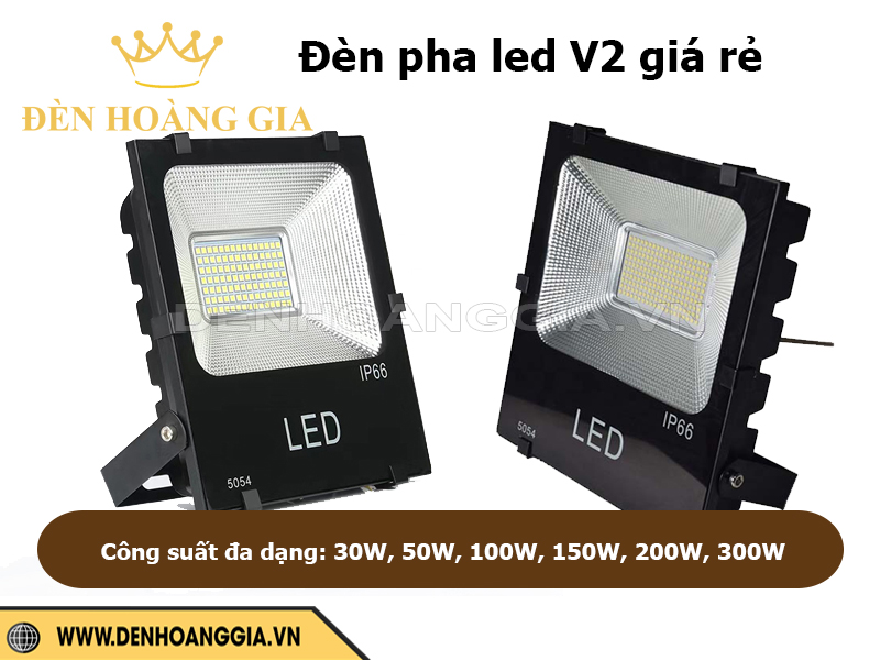 Đèn pha led ngoài trời V2 giá rẻ