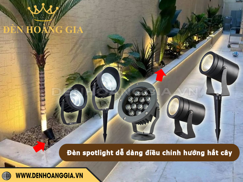 Đèn led chiếu cây Spotlight linh hoạt tùy chỉnh góc chiếu