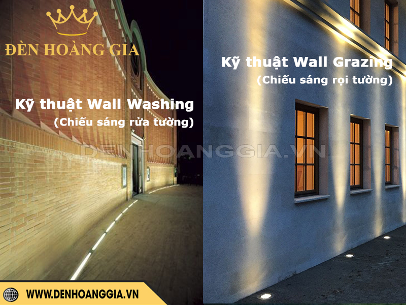 So sánh kỹ thuật Wall Washing và Wall Grazing