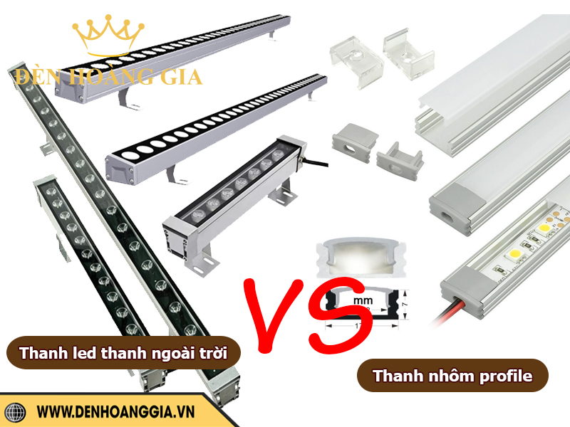 So sánh đèn led thanh ngoài trời và đèn led thanh profile
