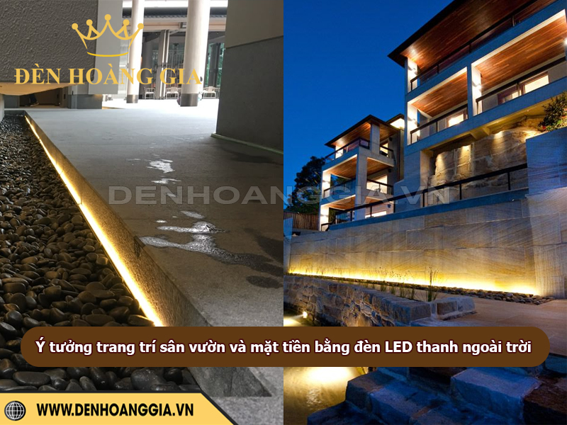 Ý tưởng trang trí sân vườn và mặt tiền bằng đèn LED thanh ngoài trời