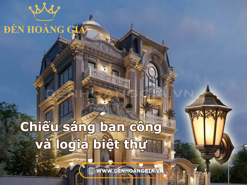 Chiếu sáng ban công và logia biệt thự