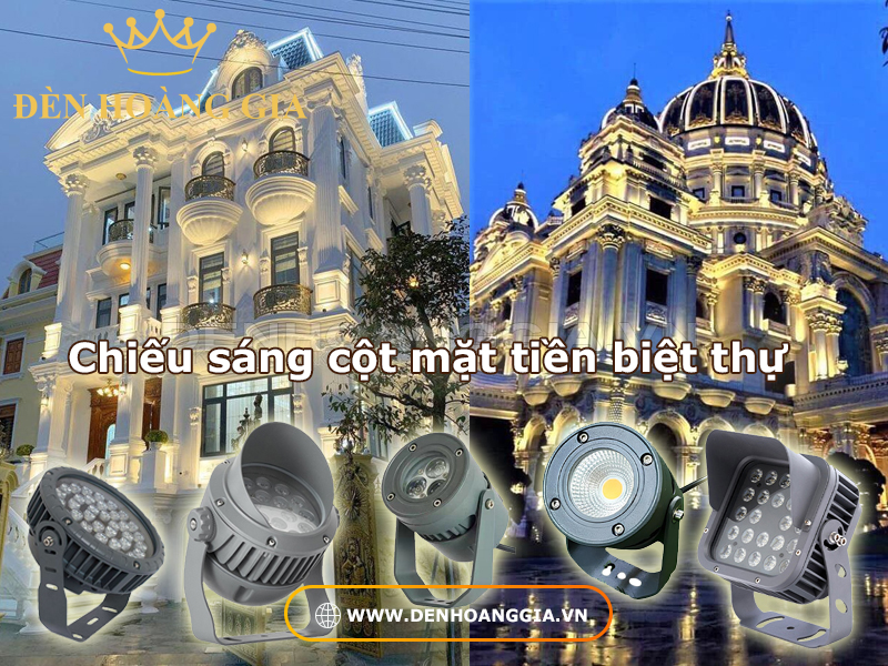 Chiếu sáng cột mặt tiền biệt thự