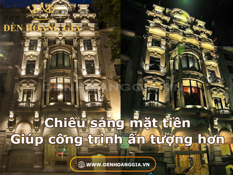 Chiếu sáng mặt tiền giúp công trình trở nên ấn tượng hơn