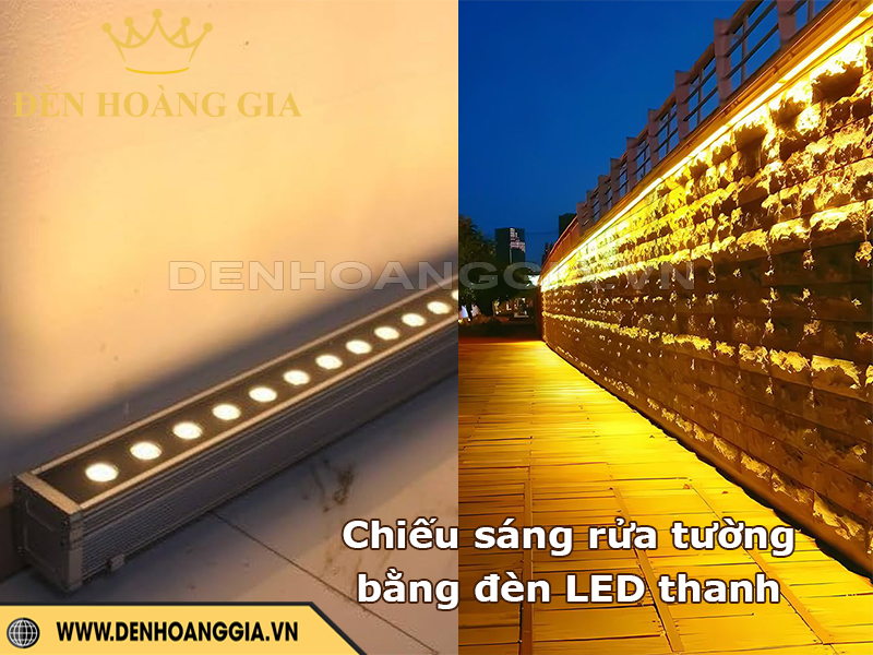 Chiếu sáng rửa tường bằng đèn LED thanh