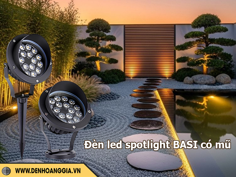 Đèn led chiếu cây BASI có mũ