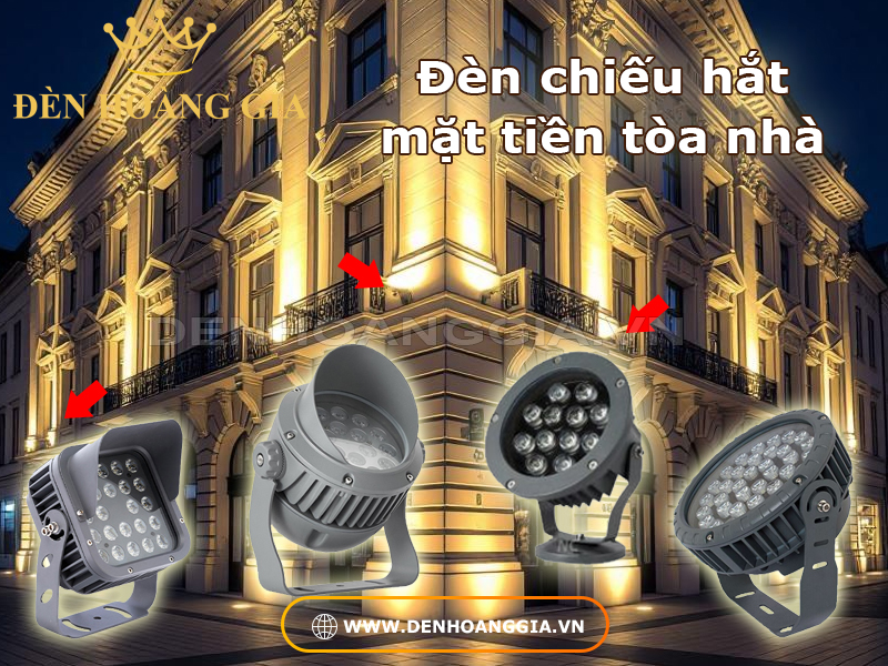 Đèn led hắt tường mặt tiền tòa nhà