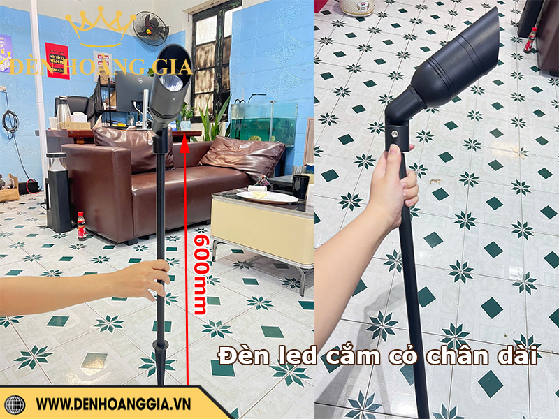 Đèn led cắm cỏ chân dài