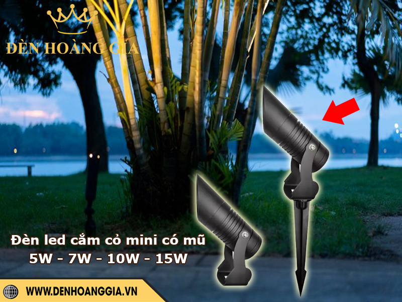 Đèn led cắm cỏ mini có mũ