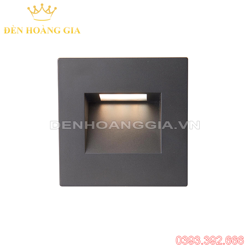Đèn led chân cầu thang vuông 6w (Mặt Đen – Trong nhà)