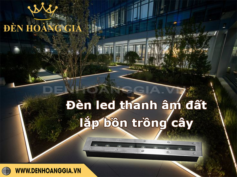 Đèn led thanh âm đất lắp bồn trồng cây