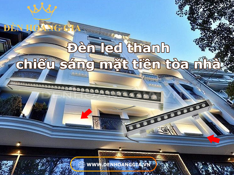 Đèn led thanh chiếu sáng mặt tiền tòa nhà