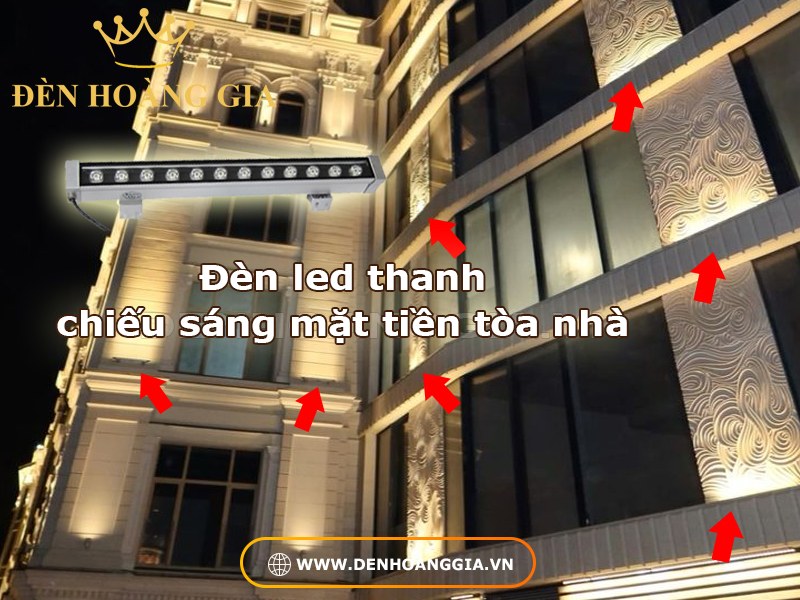 Đèn led thanh chiếu sáng mặt tiền tòa nhà