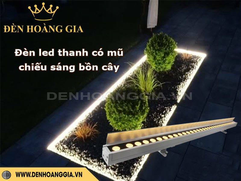 Đèn led thanh có mũ chiếu sáng bồn cây
