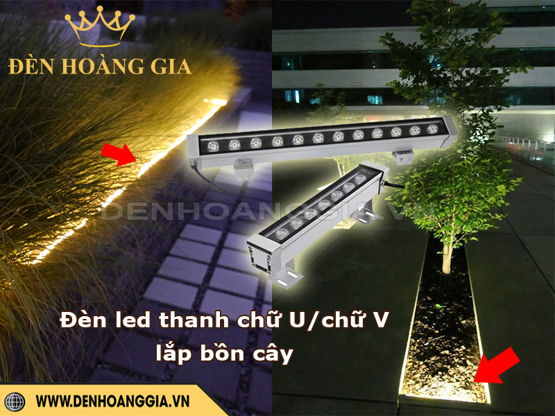 Đèn led thanh chữ U/chữ V lắp bồn trồng cây