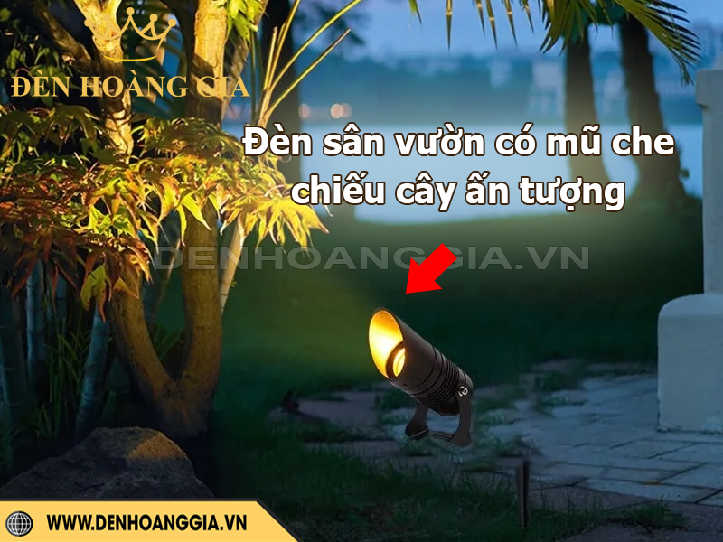 Đèn sân vườn mũ che chiếu cây hiệu quả