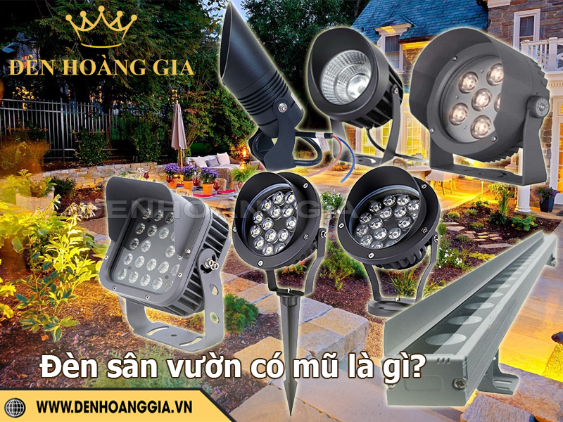 Đèn sân vườn có mũ che là gì?