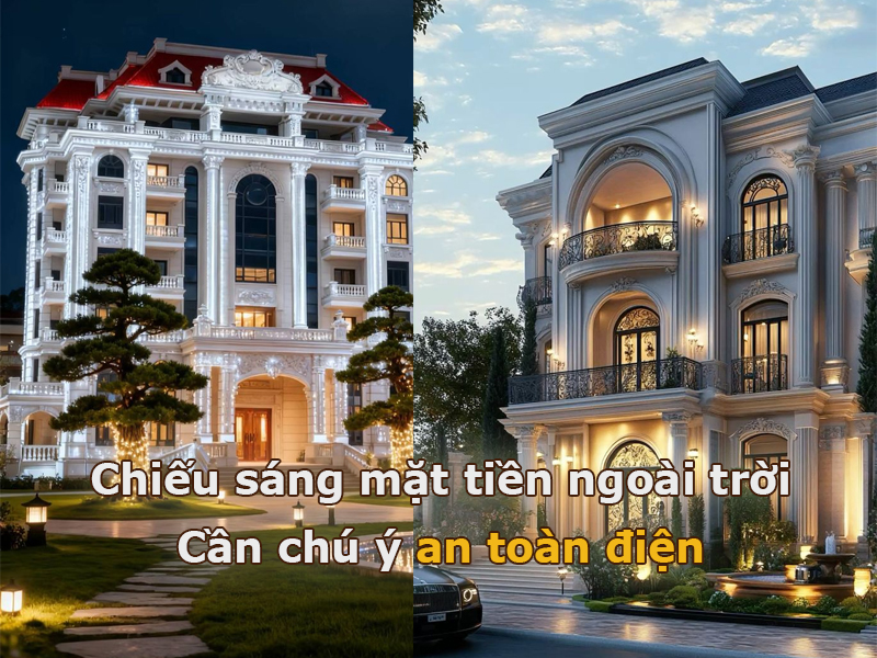 Chiếu sáng mặt tiền cần chú ý an toàn điện