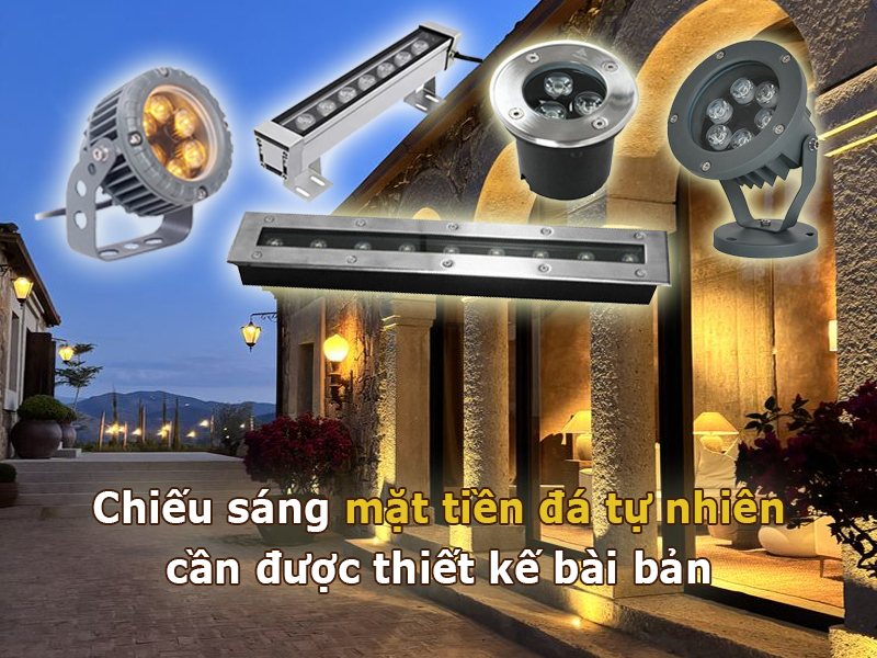 Chiếu sáng mặt tiền đá tự nhiên cần tính toán bài bản