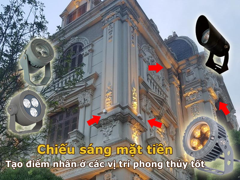 Chiếu sáng tạo điểm nhấn ở các vị trí phong thủy tốt
