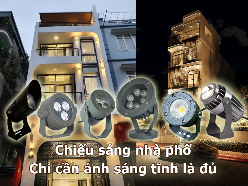 Chiếu sáng mặt tiền nhà ở chỉ cần ánh sáng tĩnh