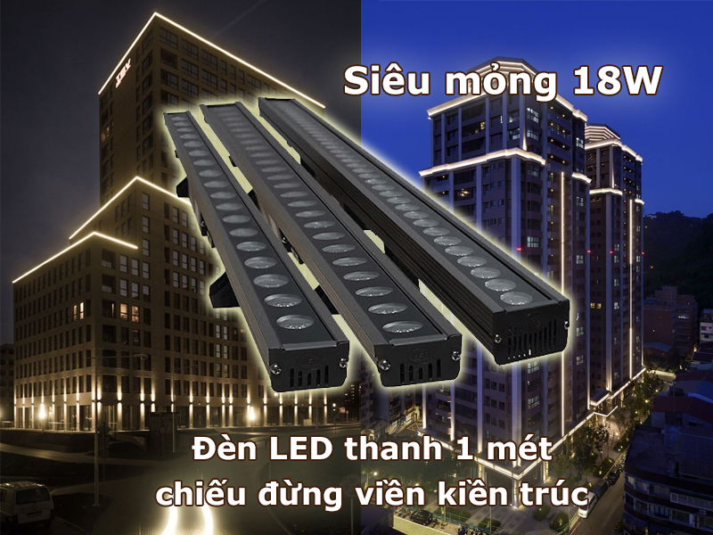 Đèn led thanh 1 mét chiếu sáng đường viền kiến trúc