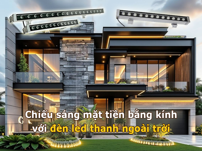 Chiếu sáng mặt tiền nhà kính với đèn led tuyến tính