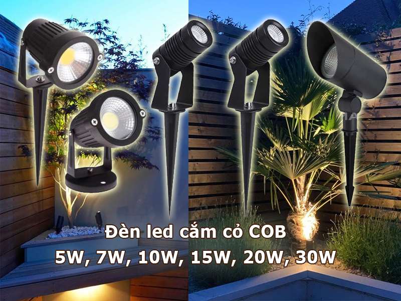 Đèn led cắm cỏ COB kích thước nhỏ gọn, đa dạng công suất