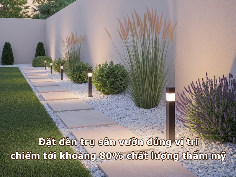 Đặt đèn trụ sân vườn chiếm tới khoảng 80% chất lượng thẩm mỹ