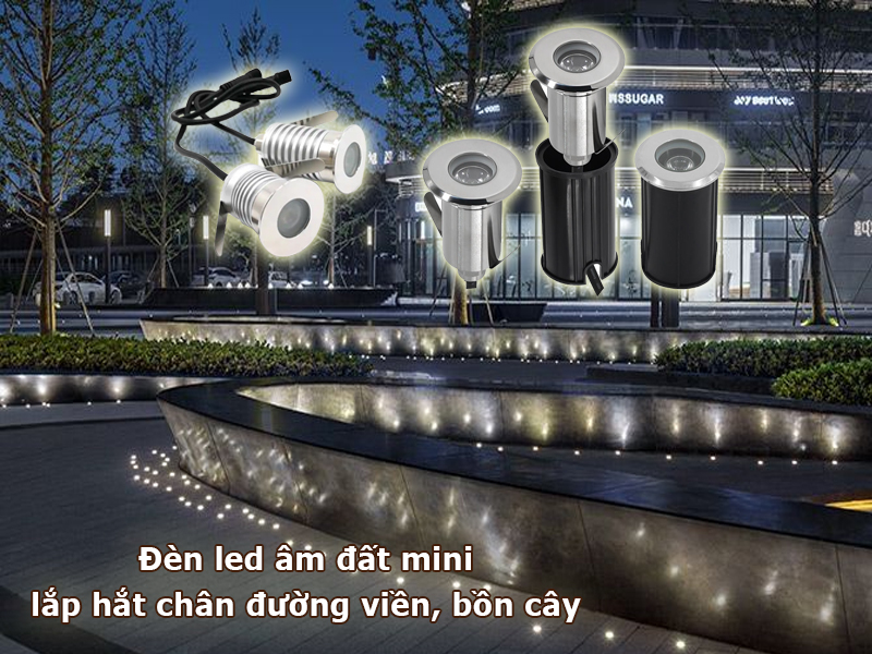 Đèn led âm đất lắp chân tường và viền bồn cây