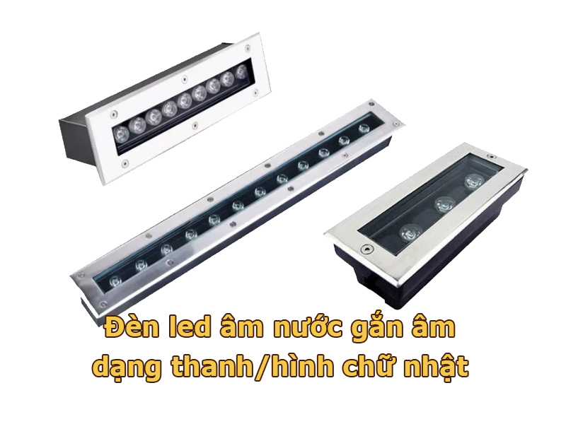 Đèn led âm nước hình chữ nhật/đèn thanh âm nước
