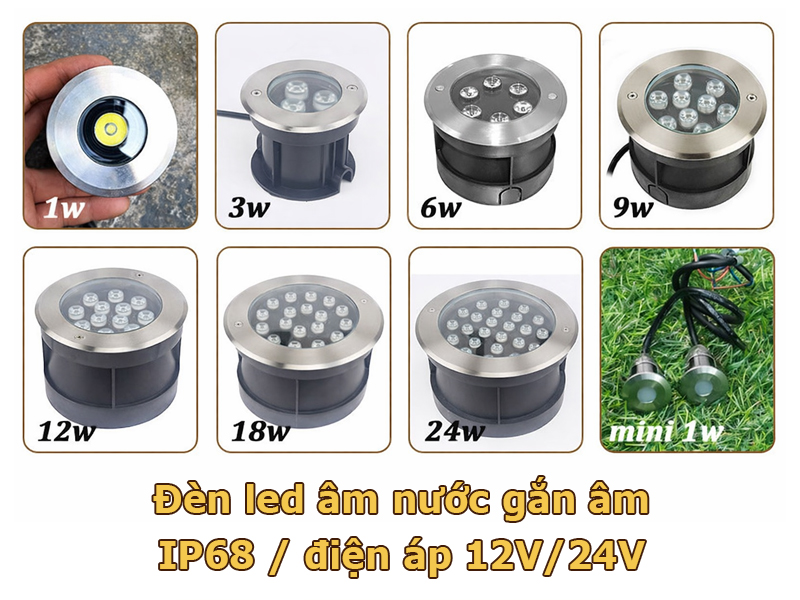 Đèn LED âm nước gắn âm