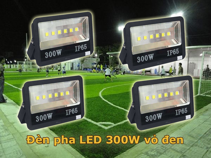 Đèn pha led chiếu sân bóng 300W vỏ đen